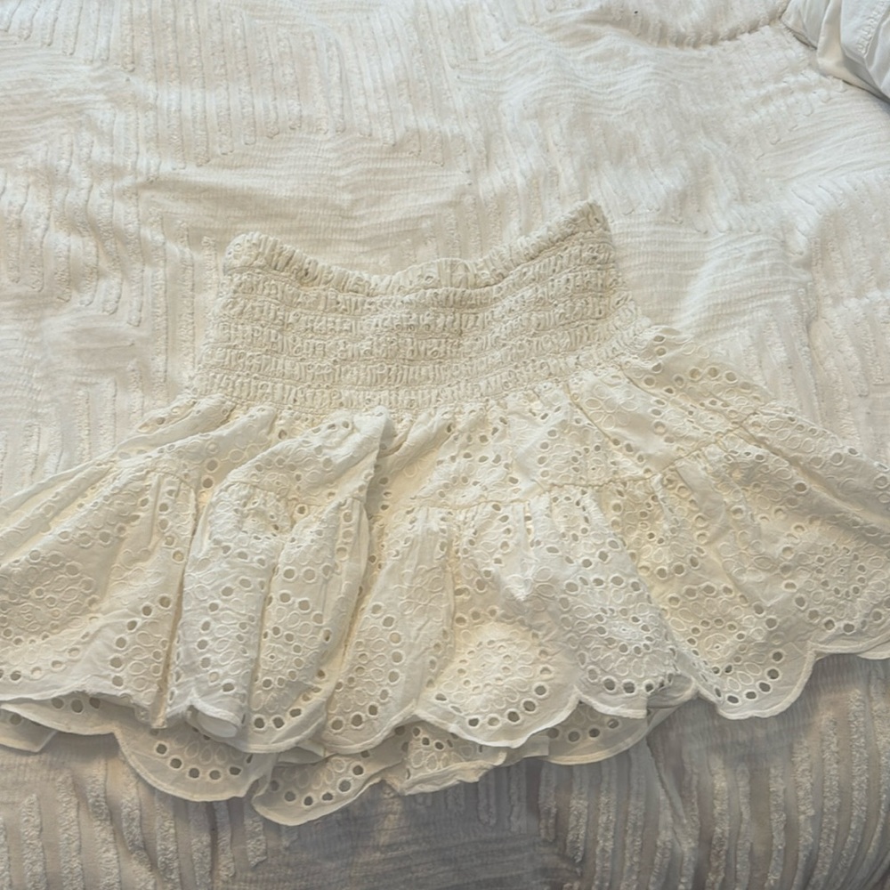 Eyelet White Skirt.